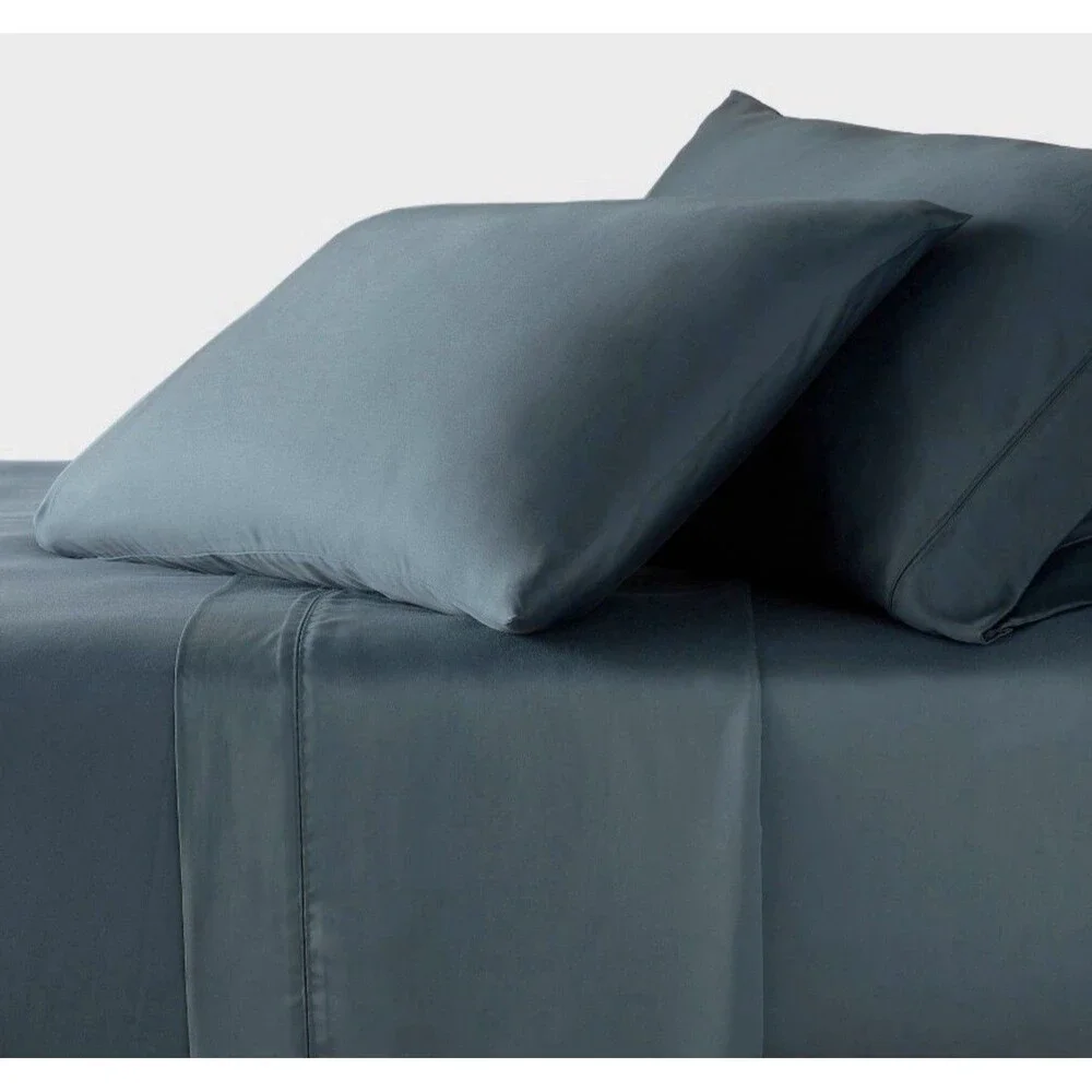 Threshold 320TC Satin 4-Piece Sheet Set Cooling Soft TENCEL Lyocell Graphite NEW